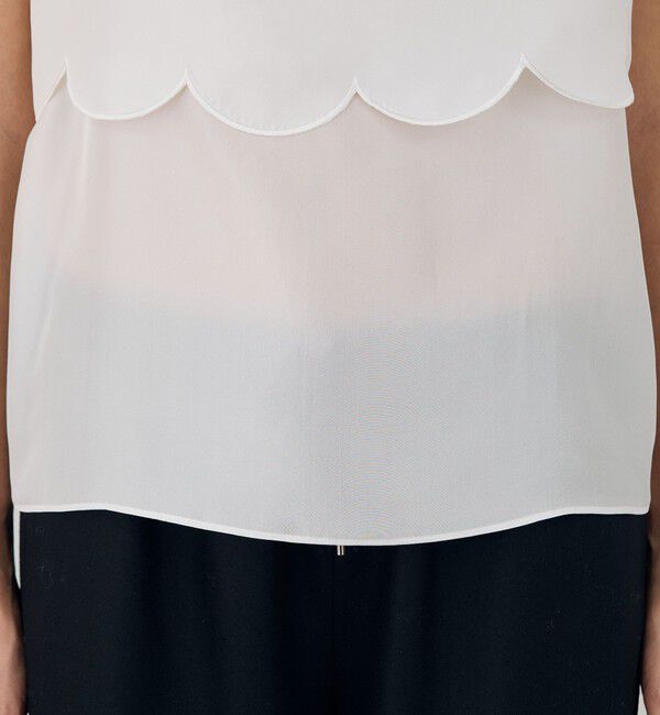 DES PRES「シルクハブタエ スカラップブラウス」|シャツ・ブラウス|