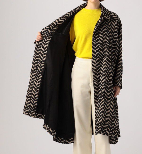 TOMORROWLAND GOODS「HAVERSACK ウールロービングヘリンボーン バルカラーコート」|ステンカラーコート|