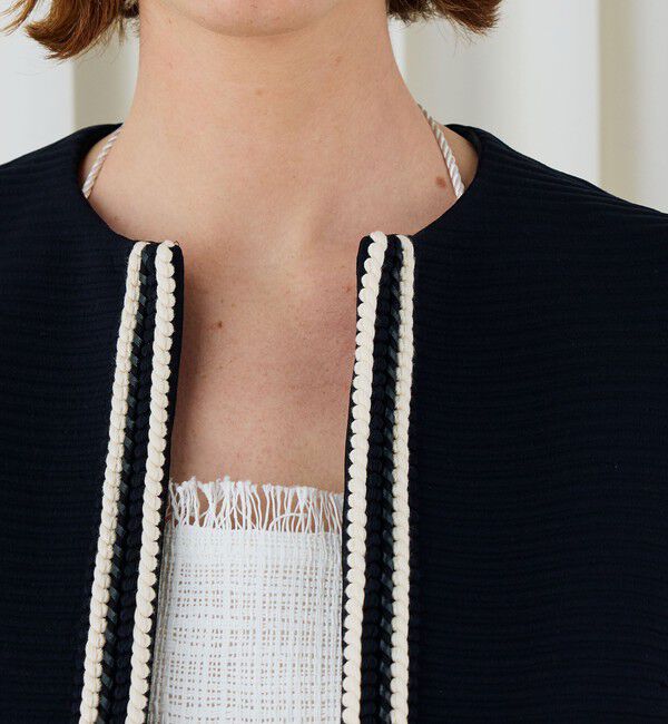 DES PRES「グロスグレンジャージー クルーネックジャケット」|ノーカラージャケット|