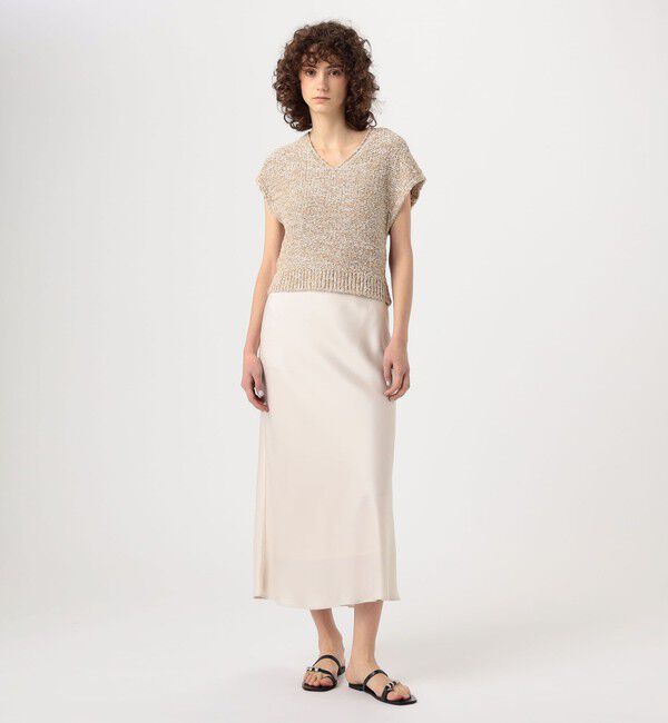 DES PRES「ピコットテープヤーン Vネックプルオーバー」|ニット・セーター|