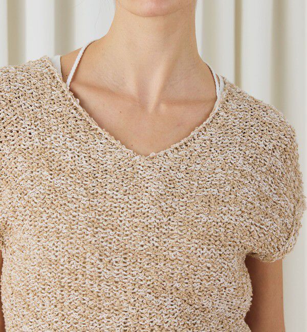 DES PRES「ピコットテープヤーン Vネックプルオーバー」|ニット・セーター|