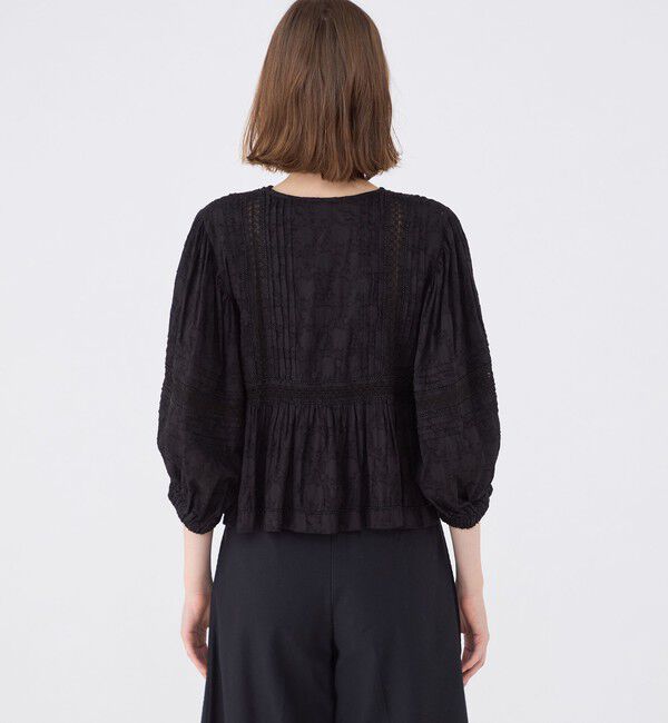 SOULEIADO「コットンカットジャカード 2-wayブラウス」|シャツ・ブラウス|