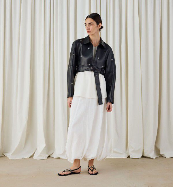 DES PRES「キュプラコットンストライプ バルーンスカート」|スカート|