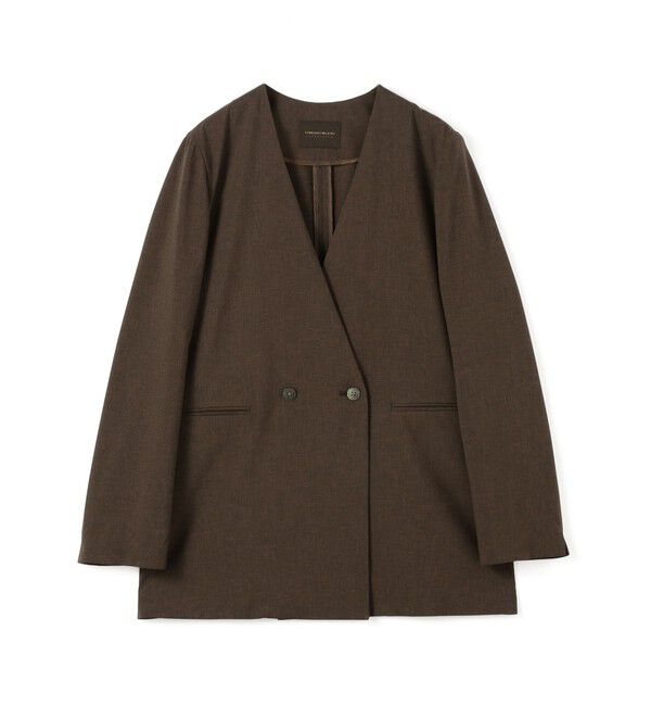 TOMORROWLAND collection「エクストラファインポリエステルトロピカル Vカラージャケット」|ノーカラージャケット|47 ブラウン