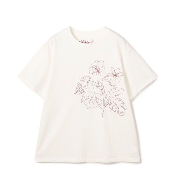 MACPHEE「ボタニカルエンブロイダリー ハーフスリーブTシャツ」|Tシャツ・カットソー|11 ホワイト