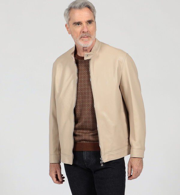 TOMORROWLAND MENS「【別注】 EMMETI ラムレザー シングルライダースブルゾン」|ブルゾン・スタジャン|