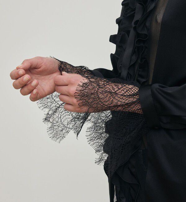 DES PRES「シルクサテン ラッフルシャツ」|シャツ・ブラウス|