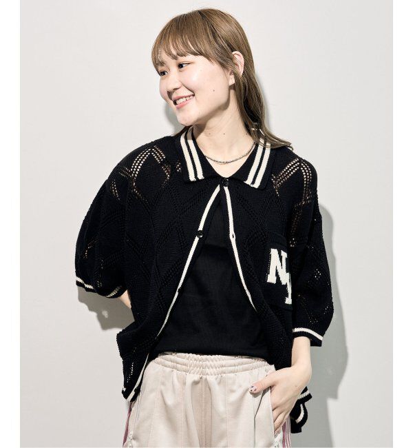 JOINT WORKS「ANNA SUI NYC/クロシェライクシアーニットポロシャツ」|ポロシャツ|ブラック