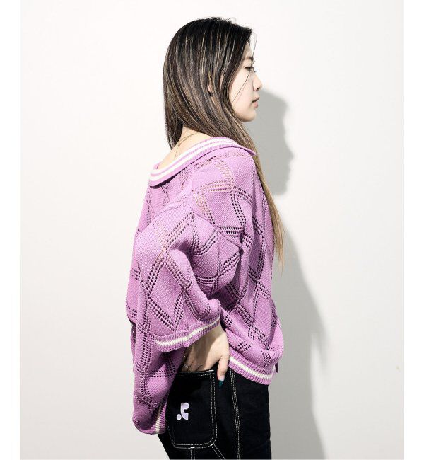 JOINT WORKS「ANNA SUI NYC/クロシェライクシアーニットポロシャツ」|ポロシャツ|