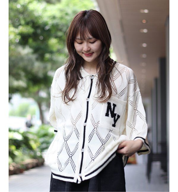 JOINT WORKS「ANNA SUI NYC/クロシェライクシアーニットポロシャツ」|ポロシャツ|ホワイト