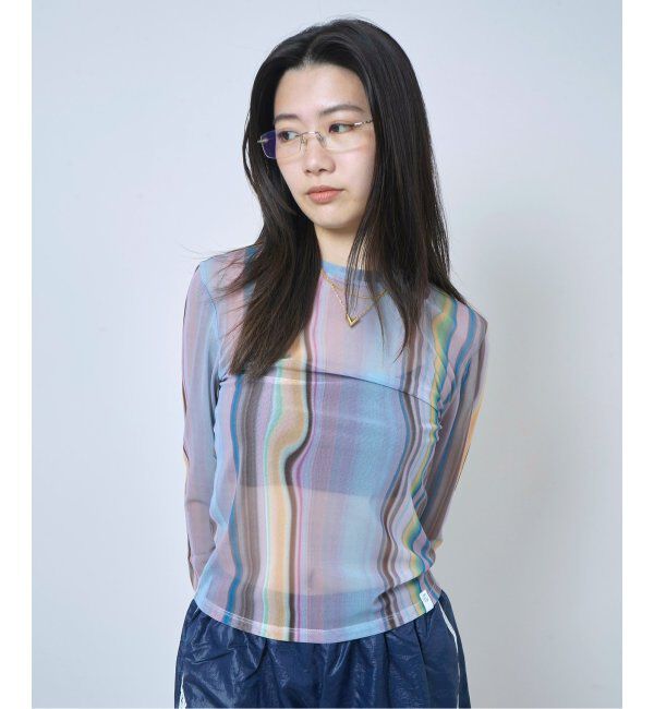 JOINT WORKS「PISCESS/パイシス Holographic Mesh Top」|Tシャツ・カットソー|サックスブルー