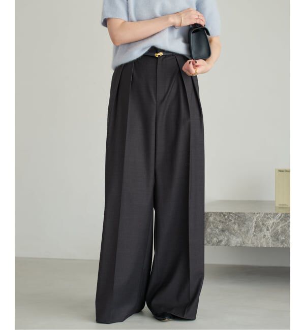 Plage「WO SE 2Tuck Wide パンツ」|スラックス|