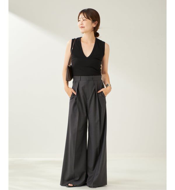 Plage「WO SE 2Tuck Wide パンツ」|スラックス|