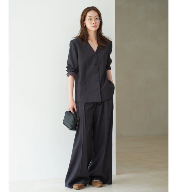 Plage「WO SE 2Tuck Wide パンツ」|スラックス|