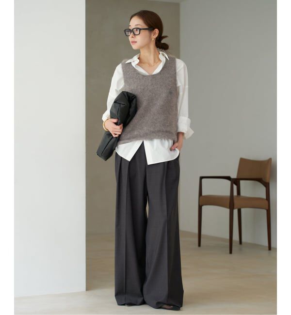 Plage「WO SE 2Tuck Wide パンツ」|スラックス|