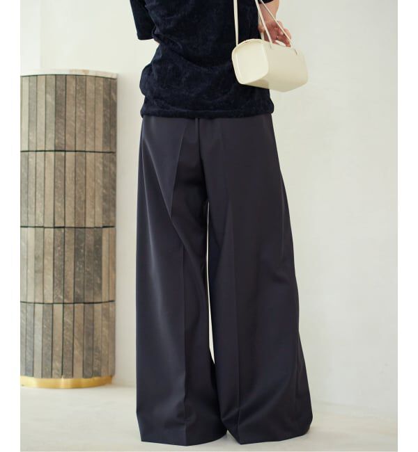 Plage「WO SE 2Tuck Wide パンツ」|スラックス|
