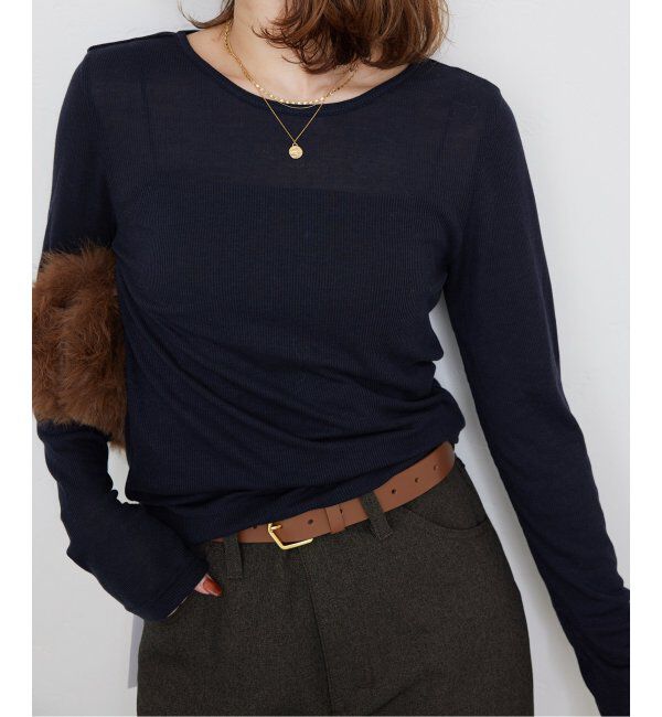 SLOBE IENA「ソフトコットンクルーネック」|Tシャツ・カットソー|ネイビー