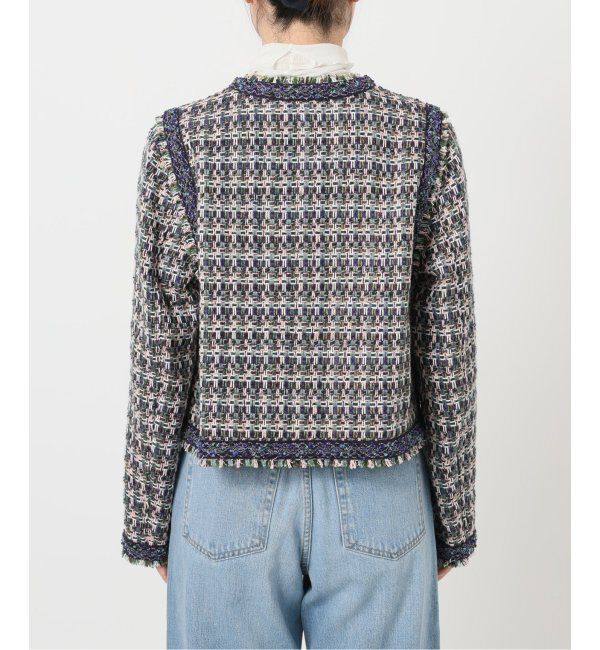 IENA LA BOUCLE「IENA LA BOUCLE LINTON ブライトツイードジャケット」|ノーカラージャケット|