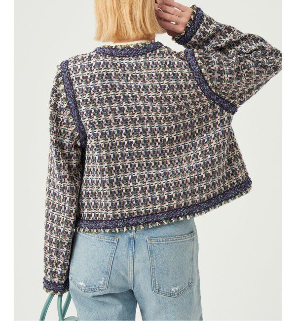 IENA LA BOUCLE「IENA LA BOUCLE LINTON ブライトツイードジャケット」|ノーカラージャケット|