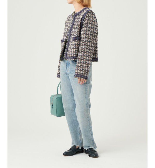 IENA LA BOUCLE「IENA LA BOUCLE LINTON ブライトツイードジャケット」|ノーカラージャケット|