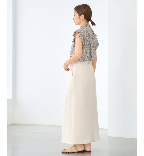 IENA「《WEB限定/追加》ミュゲットパターンピンタックフリルノースリーブ」|シャツ・ブラウス|