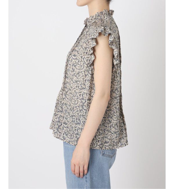 IENA「《WEB限定/追加》ミュゲットパターンピンタックフリルノースリーブ」|シャツ・ブラウス|