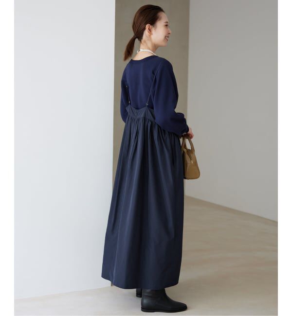 SLOBE IENA「《WEB限定/追加》タフタギャザーキャミワンピース」|ワンピース|