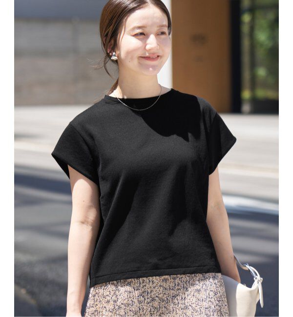 IENA「《追加》シアーミニ裏毛 Tシャツ」|Tシャツ・カットソー|ブラック