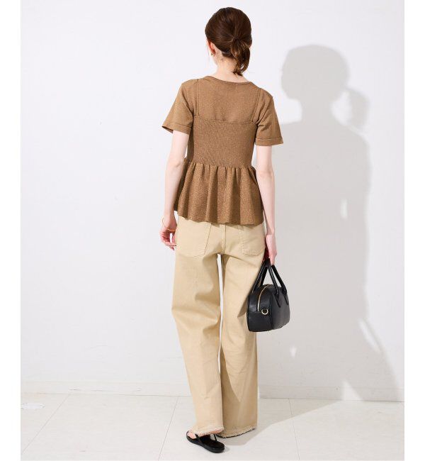 SLOBE IENA「《追加》ファンタジアパールラメニットビスチェ」|キャミソール|