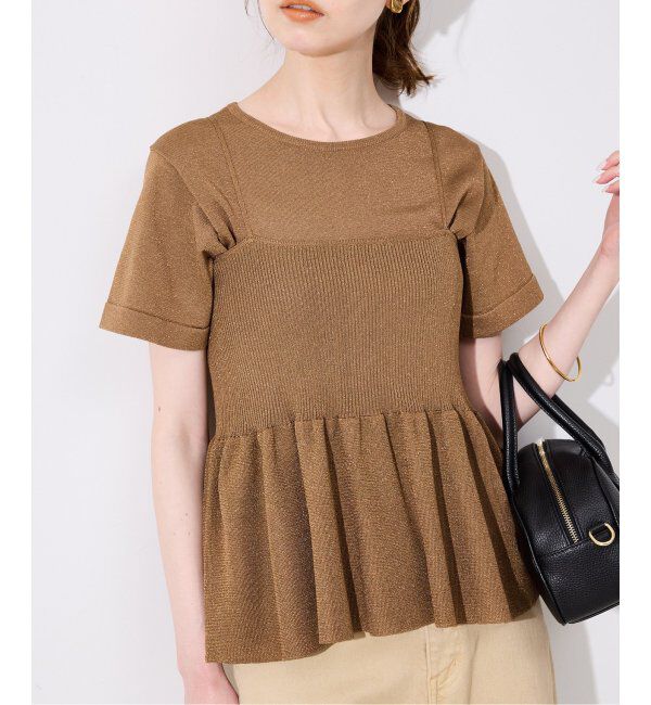 SLOBE IENA「《追加》ファンタジアパールラメニットビスチェ」|キャミソール|