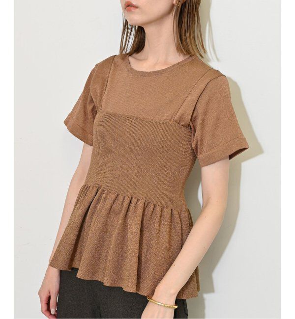 SLOBE IENA「《追加》ファンタジアパールラメニットビスチェ」|キャミソール|