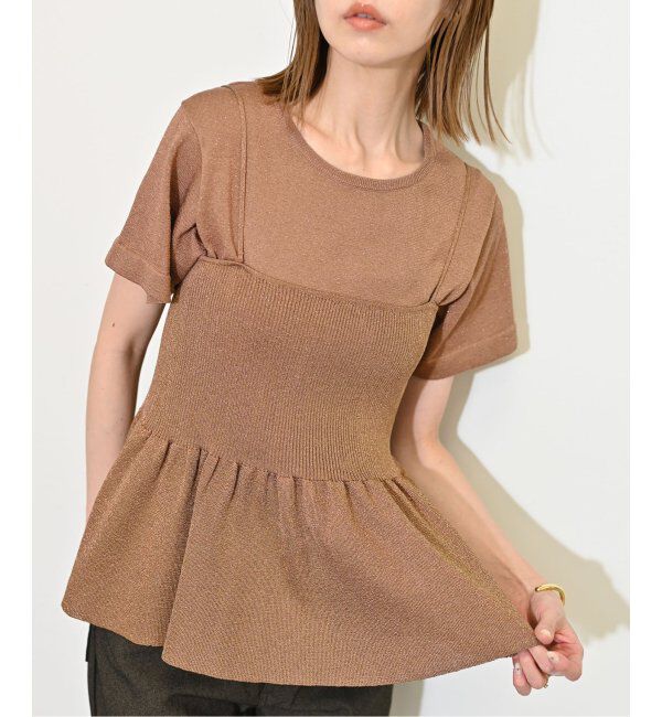 SLOBE IENA「《追加》ファンタジアパールラメニットビスチェ」|キャミソール|