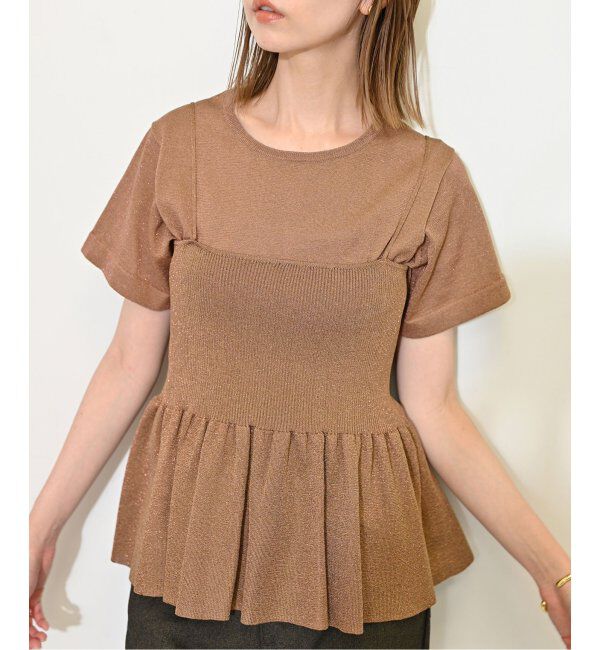 SLOBE IENA「《追加》ファンタジアパールラメニットビスチェ」|キャミソール|