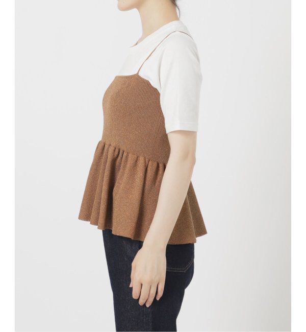 SLOBE IENA「《追加》ファンタジアパールラメニットビスチェ」|キャミソール|