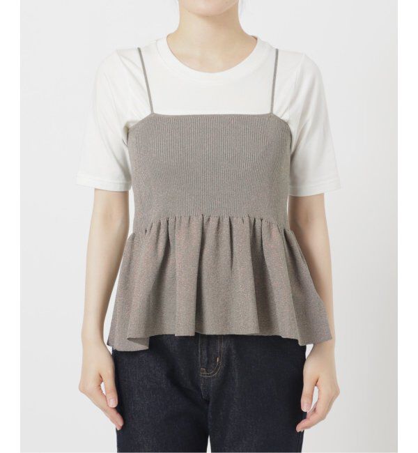 SLOBE IENA「《追加》ファンタジアパールラメニットビスチェ」|キャミソール|