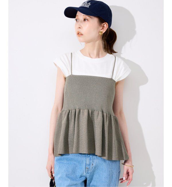 SLOBE IENA「《追加》ファンタジアパールラメニットビスチェ」|キャミソール|