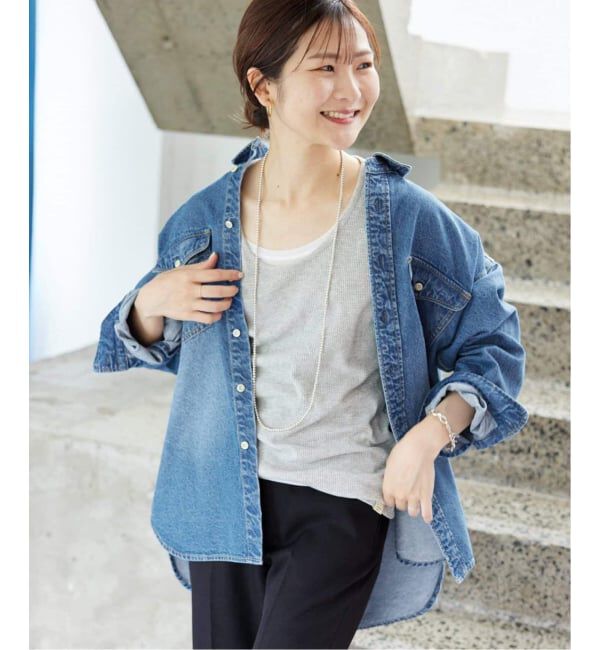 SLOBE IENA「《WEB限定/追加》LE DENIM BDUデニムシャツ」|シャツ・ブラウス|