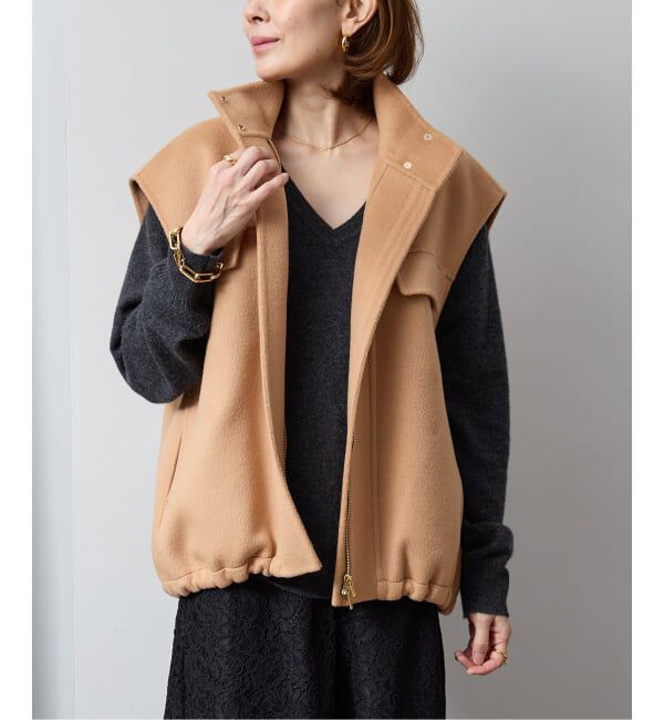 VERMEIL par iena「スリーブレスリバーブルゾン」|その他|キャメル