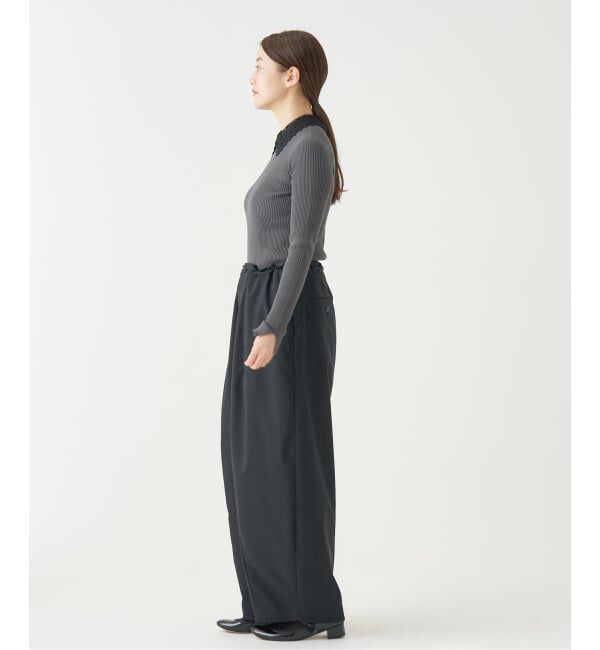 IENA「レース襟 RIBホールガーメントプルオーバー」|ニット・セーター|