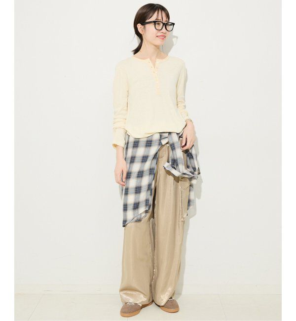 SLOBE IENA「スラブリブヘンリーネックロンTEE」|Tシャツ・カットソー|