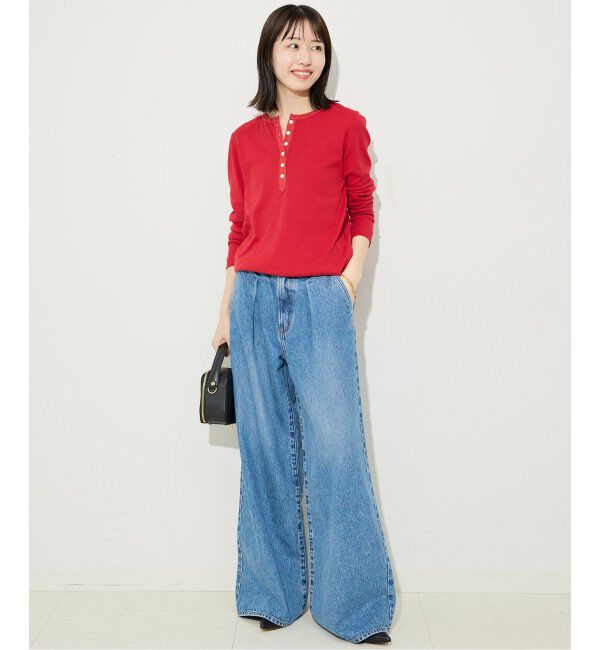 SLOBE IENA「スラブリブヘンリーネックロンTEE」|Tシャツ・カットソー|