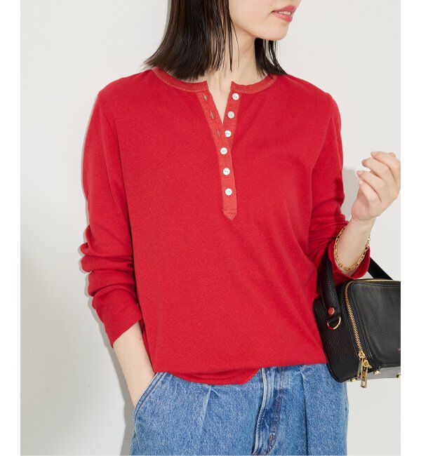 SLOBE IENA「スラブリブヘンリーネックロンTEE」|Tシャツ・カットソー|