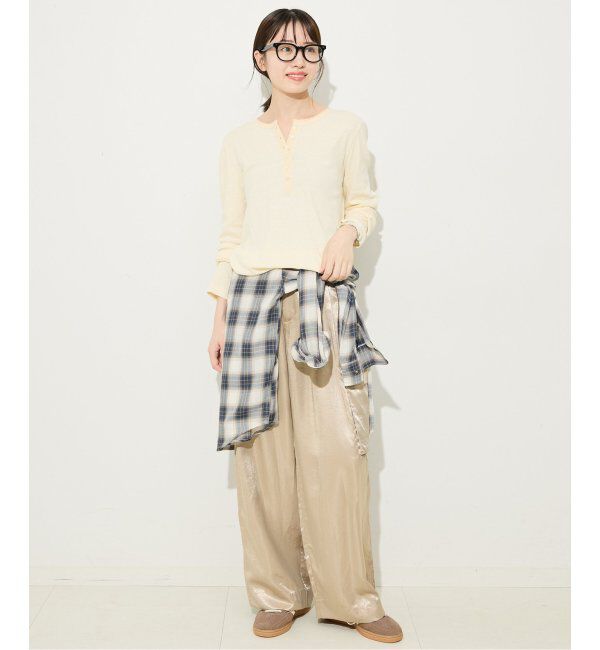 SLOBE IENA「スラブリブヘンリーネックロンTEE」|Tシャツ・カットソー|