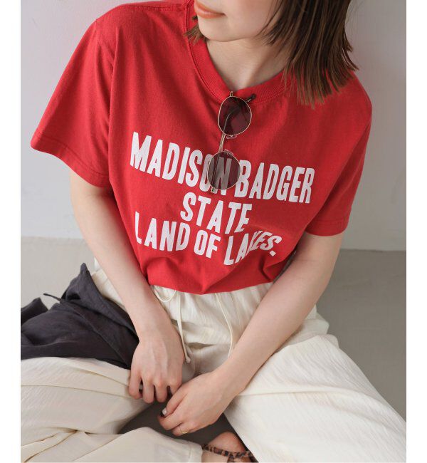 SLOBE IENA「《追加》GULF COAST/ガルフコースト SLOBE別注 グラフィックTEE1」|Tシャツ・カットソー|レッド