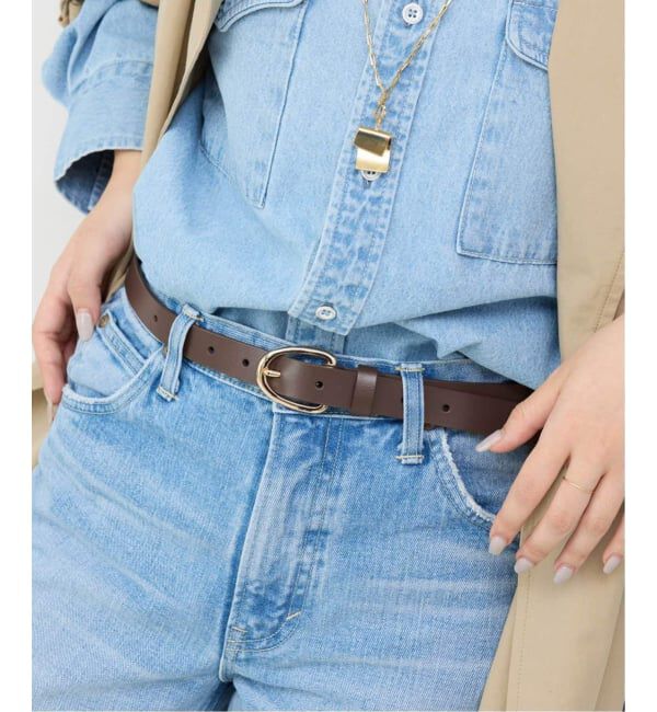 SLOBE IENA「《追加4》SLOBE ラウンドバックルレザーベルト」|ベルト|ブラウン