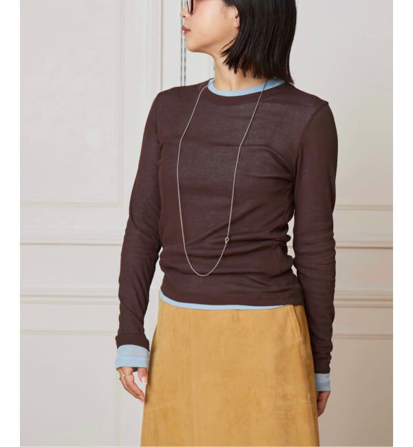 IENA LA BOUCLE「《追加》IENA LA BOUCLE 水撚りガスフライスクルーロングTシャツ」|Tシャツ・カットソー|