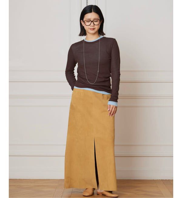 IENA LA BOUCLE「《追加》IENA LA BOUCLE 水撚りガスフライスクルーロングTシャツ」|Tシャツ・カットソー|