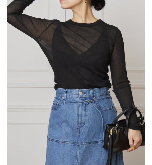 IENA LA BOUCLE「《追加》IENA LA BOUCLE 水撚りガスフライスクルーロングTシャツ」|Tシャツ・カットソー|