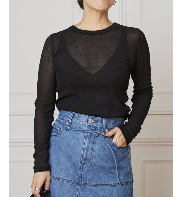 IENA LA BOUCLE「《追加》IENA LA BOUCLE 水撚りガスフライスクルーロングTシャツ」|Tシャツ・カットソー|