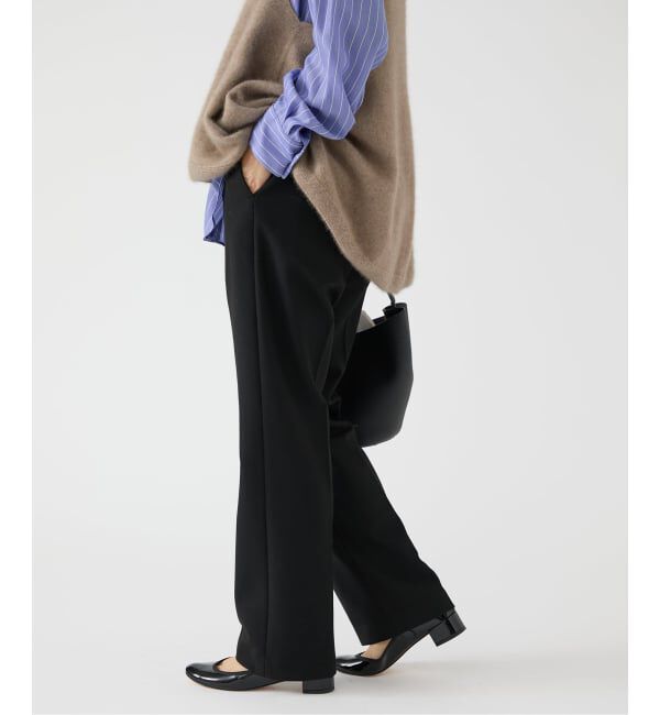 IENA「ツイードダブルクロスパンツ」|スラックス|ブラック